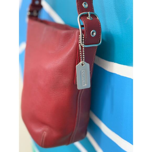 EUC Y2k Vintage Coach Red Bucket Bag Style 9186 - Picture 2 of 10